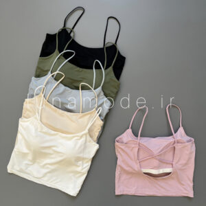 تاپ زنانه پشت ضربدری بند قیطونی