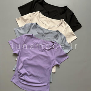 تیشرت زنانه یقه هفت بغل چیندار
