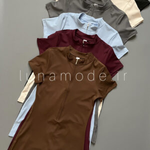 اورال زنانه آستین کوتاه نیم زیپ