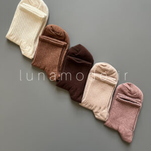 جوراب نیم ساق زنانه ساده تم کرم